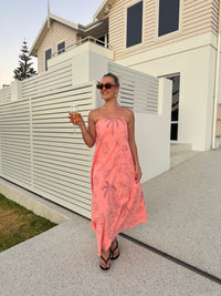 BY FRANKIE / PEACH ANGEL NUMBERS MAXI DRESS / 930-70