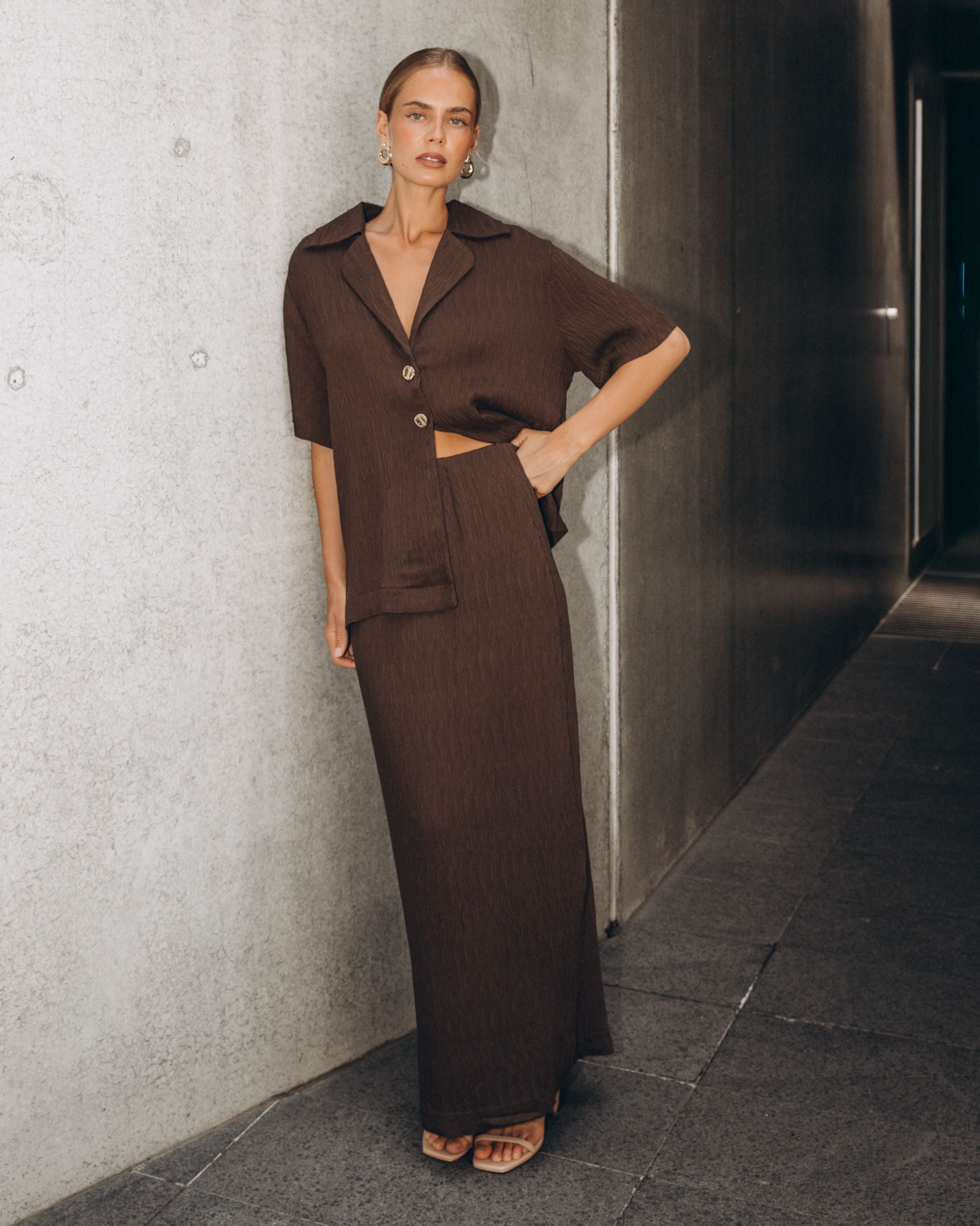 WHITE CLOSET / FRAN CHOCOLATE SKIRT / TF11535