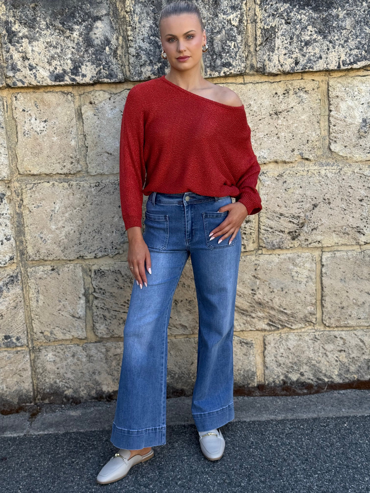 MOST / TAPE BOAT KNIT JUMPER / BRICK / PR16516
