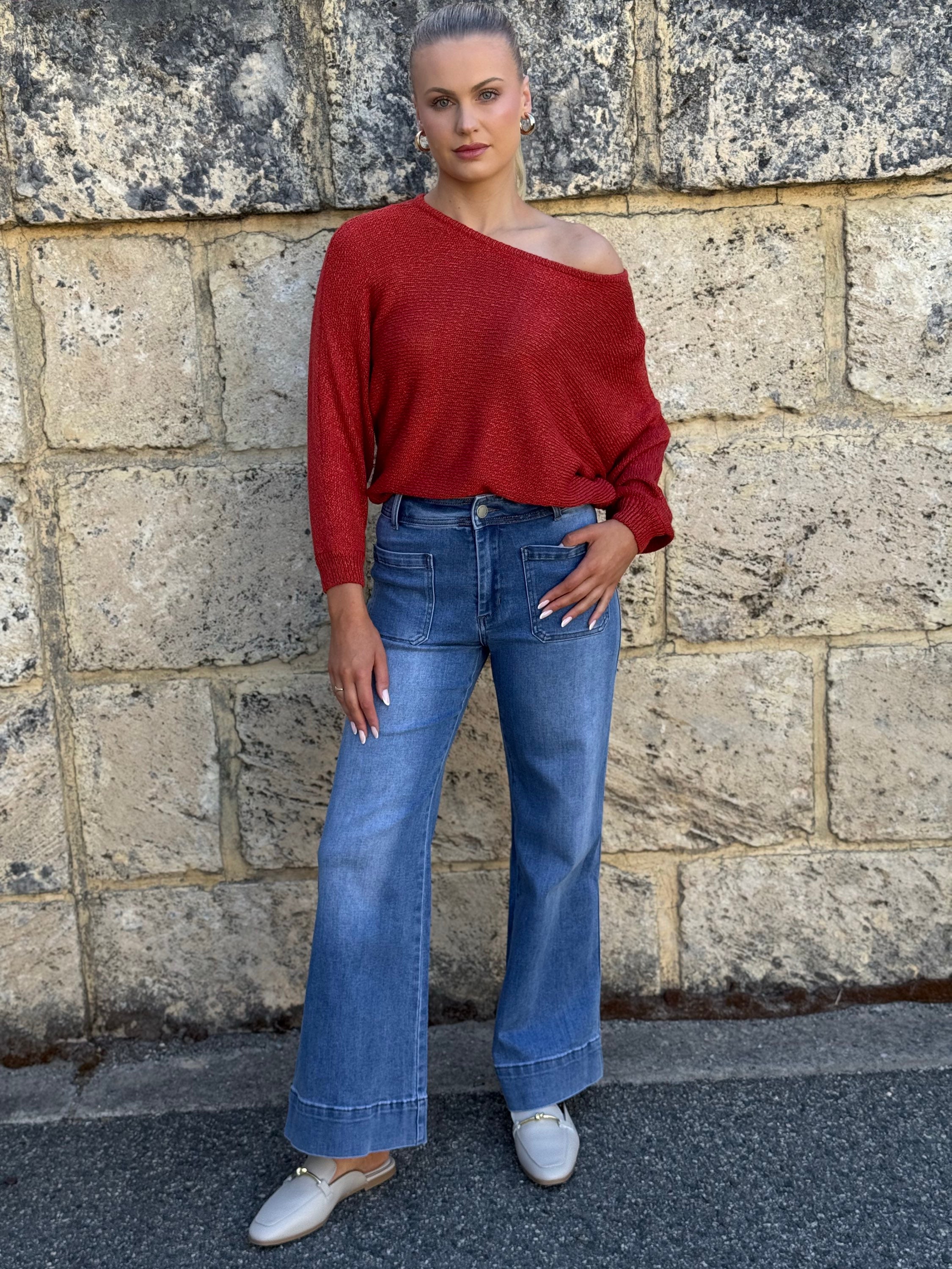 MOST / TAPE BOAT KNIT JUMPER / BRICK / PR16516