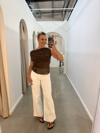 BY FRANKIE / CHOCOLATE SHEER OFF SHOULDER / 718-2