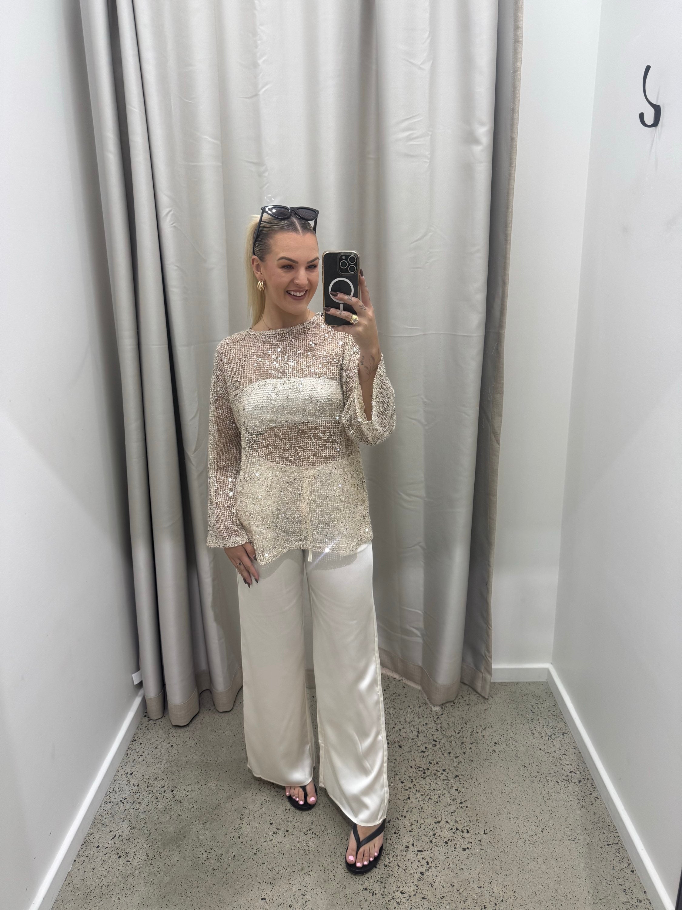BY FRANKIE / BEIGE SEQUINS L/S / 837-2