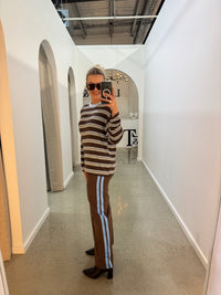 BY FRANKIE / CHOCOLATE - BLUE STRIPE PANT / 981-1