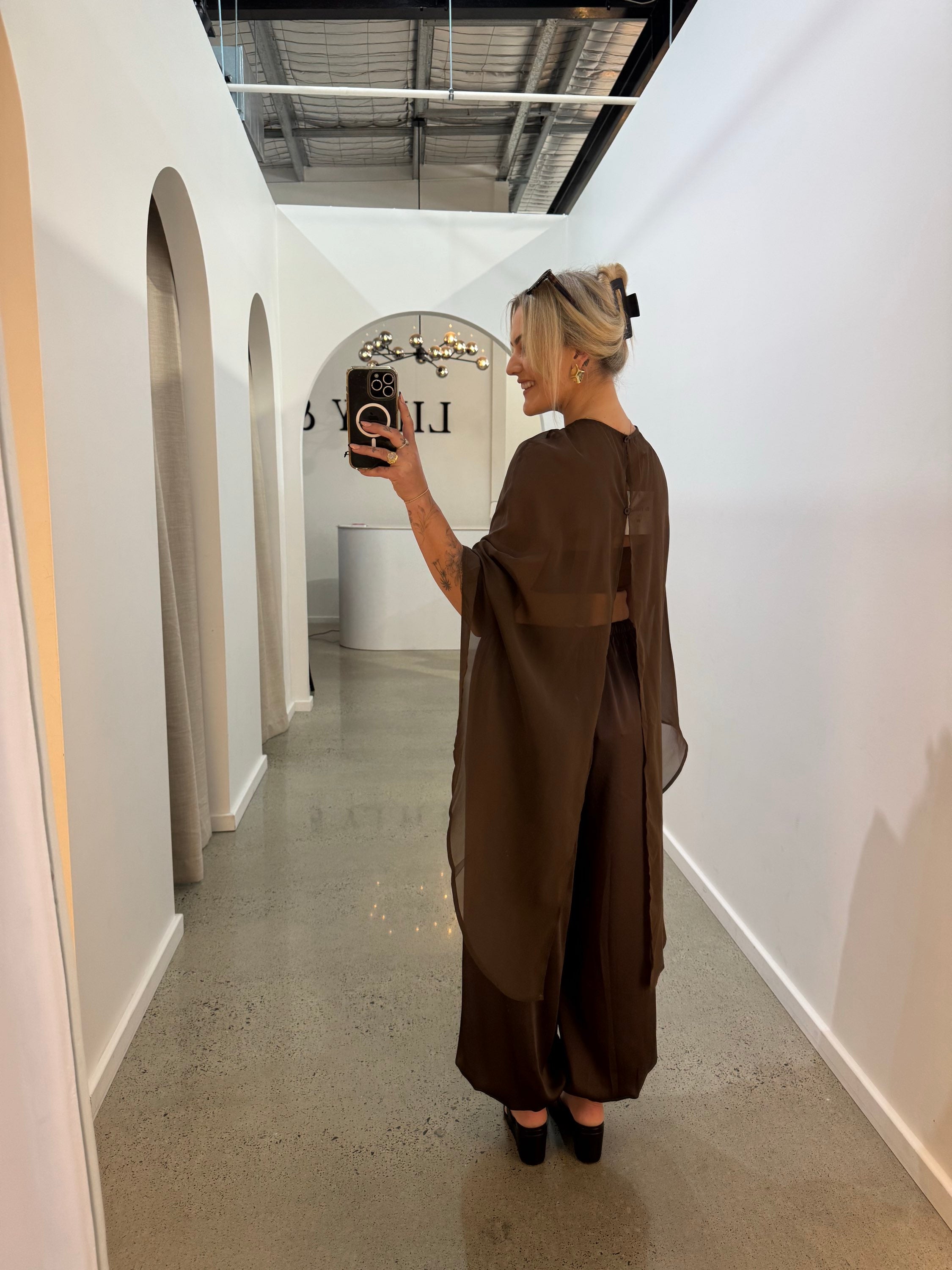 BY FRANKIE / CHOCOLATE PONCHO TOP / 886-3