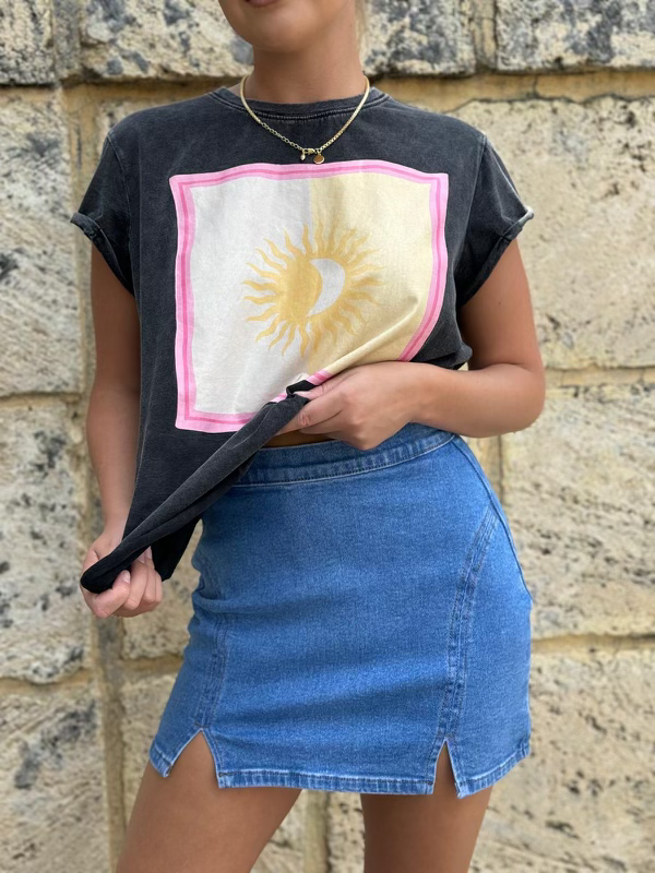 COUNTRY DENIM / SEAMS THAT WAY DENIM SKIRT / MID