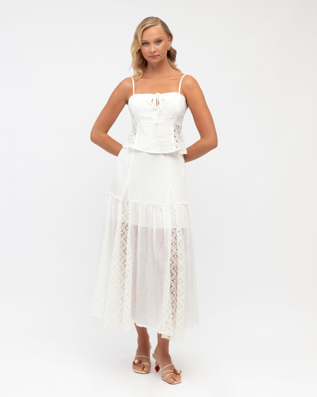 PAPER HEART / INDIANNA WHITE LACE INSERT TOP / PH13201