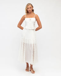 PAPER HEART / INDIANNA WHITE LACE INSERT TOP / PH13201