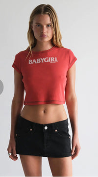 ABRAND / BABY GIRL CROPPED RIBBED TEE / A61T04