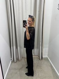 BY FRANKIE / BLACK SEQUINS TOP / 985-3