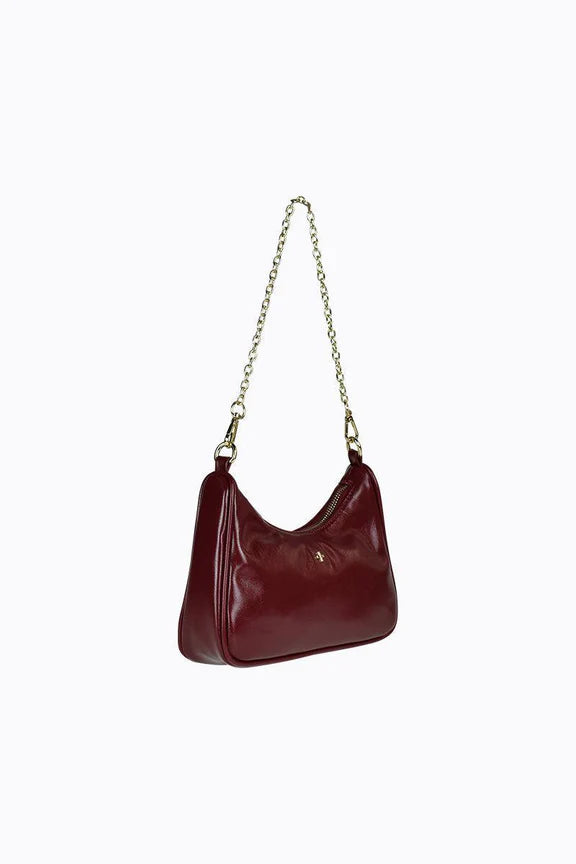 PETA+ JAIN / ENVY CROSSBODY WITH CHAIN / CHERRY CRINKLE/ GOLD
