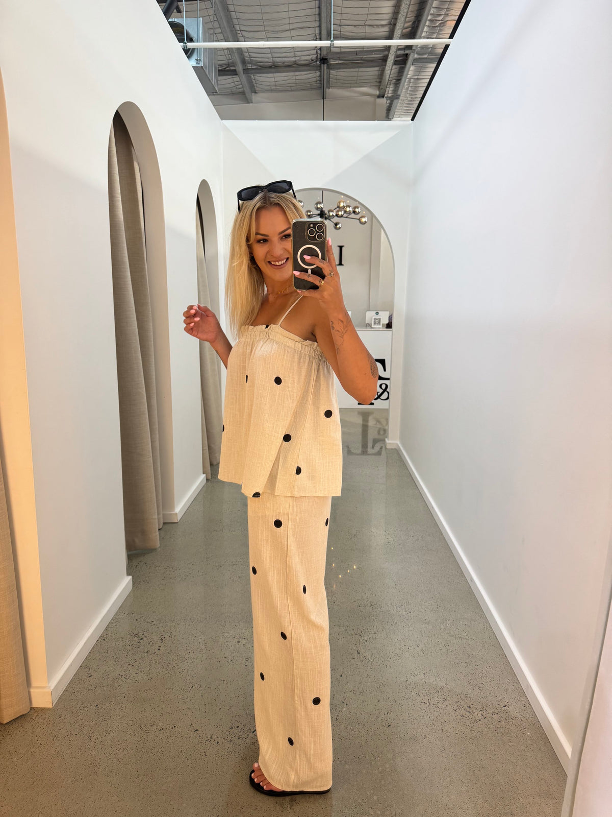BY FRANKIE / OATMEAL POLKA TOP / 575-2