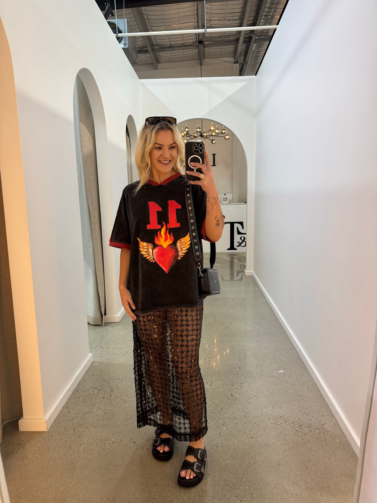 BY FRANKIE / FLAMING HEART TEE / 751-43