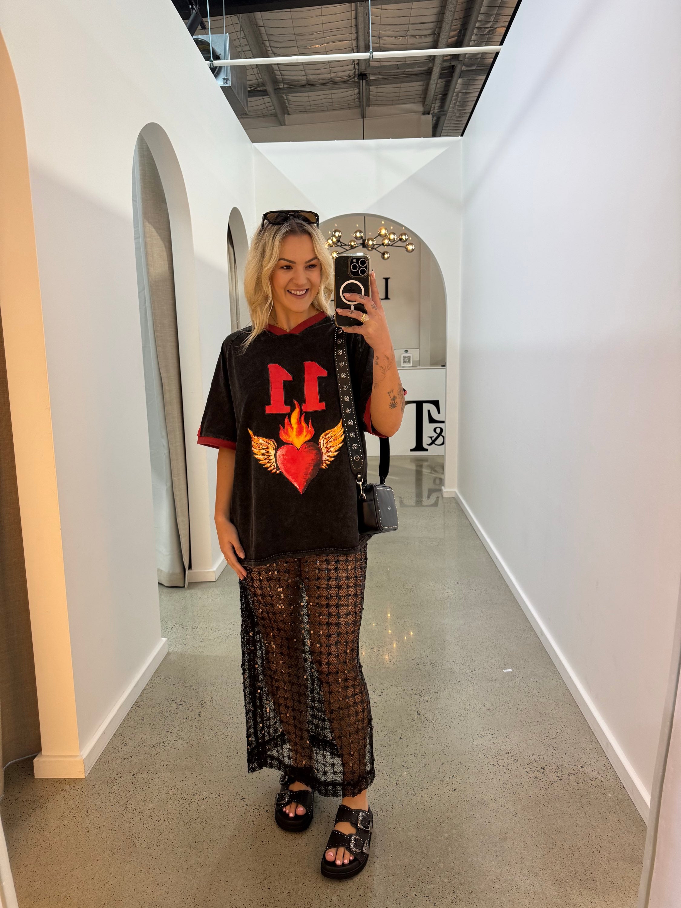 BY FRANKIE / FLAMING HEART TEE / 751-43
