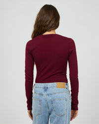 SILENT THEORY ASHTON KNIT LS TOP / 60X5443.CHRY