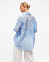WHITE CLOSET / BLUE SHEER SHIRT / TF10475-16