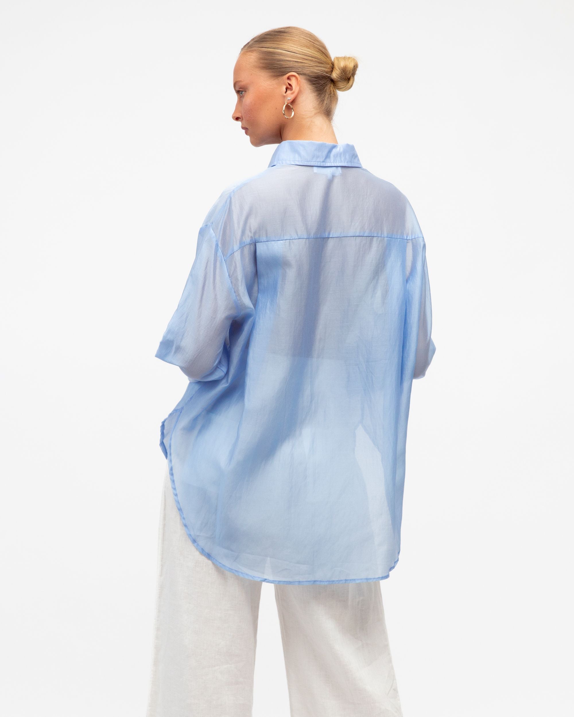 WHITE CLOSET / BLUE SHEER SHIRT / TF10475-16