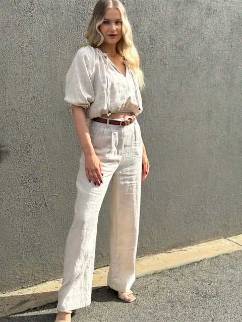 WHITE CLOSET / CASTAWAY LINEN PANTS / OATMEAL