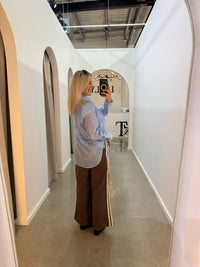 BY FRANKIE / CHOCOLATE BLUE RACER STRIPE PANT / 987-2
