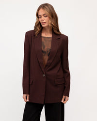 EBBY & I / OFF DUTY BLAZER / WINE / VV12089