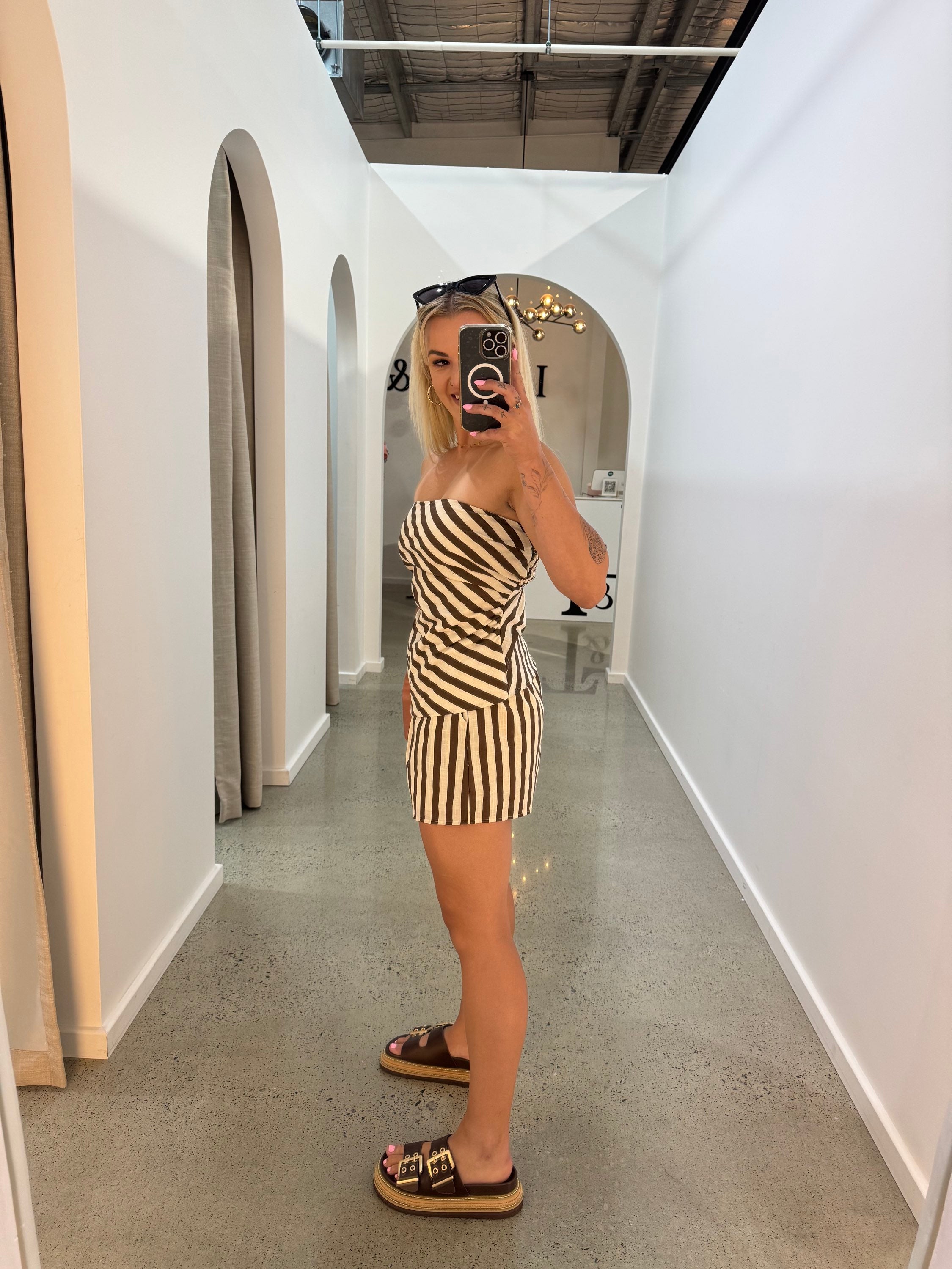 BY FRANKIE / CHOC STRIPE SHORTS / 249-4