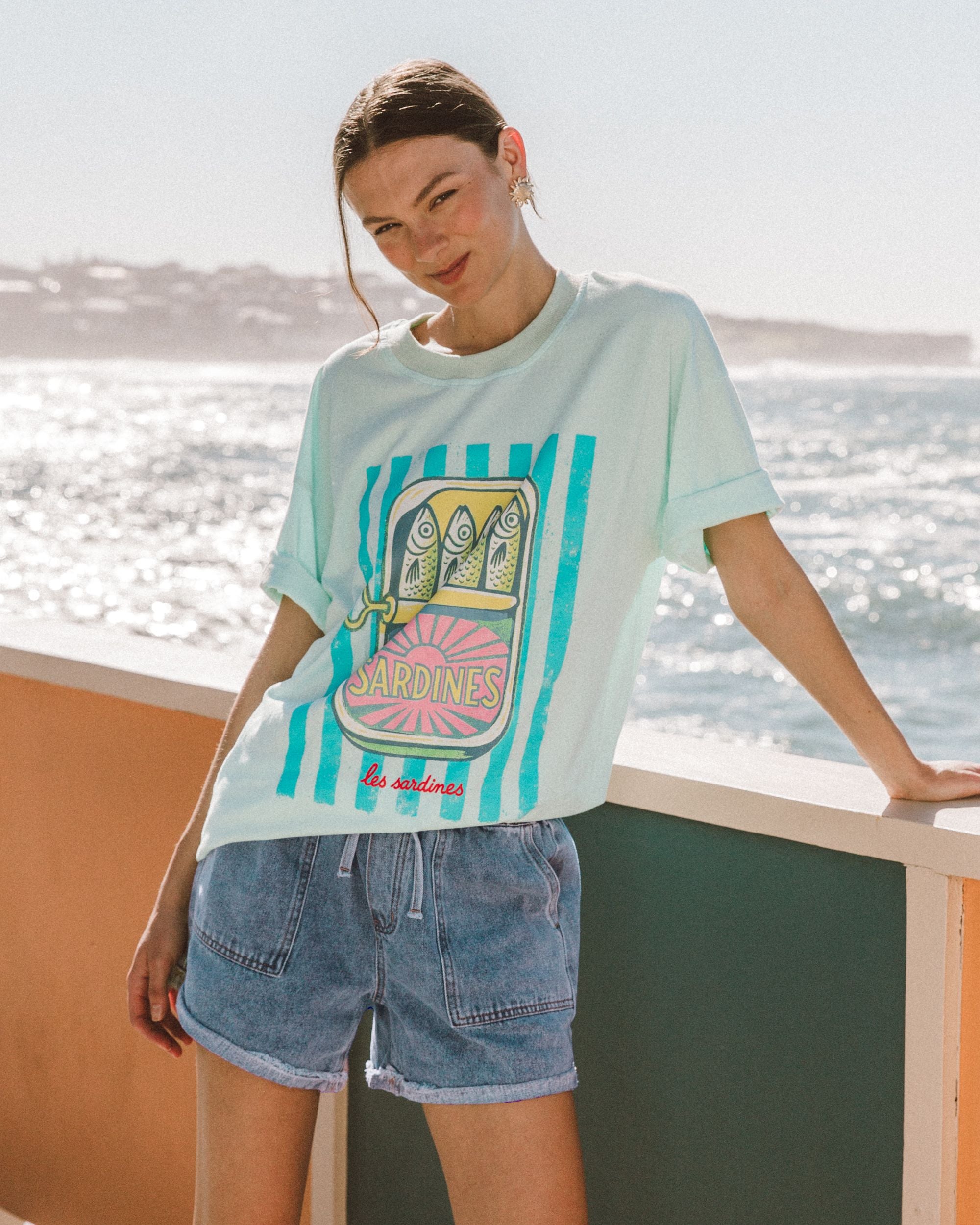 PAPER HEART / SARDINE TEE / AQUA / PHE13125
