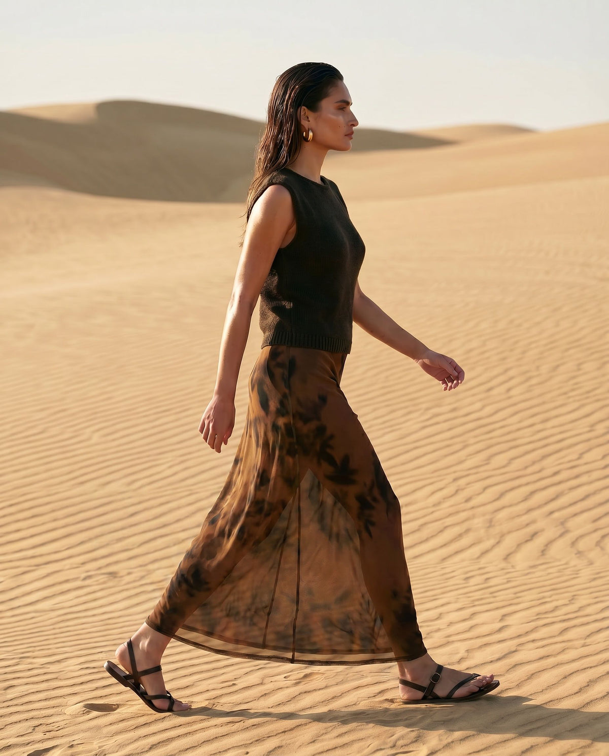 EBBY & I / SHEER BLUR SKIRT / VVE12034-1