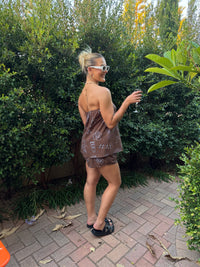BY FRANKIE / ANGEL NUMBERS SHORTS BROWN / 739-23