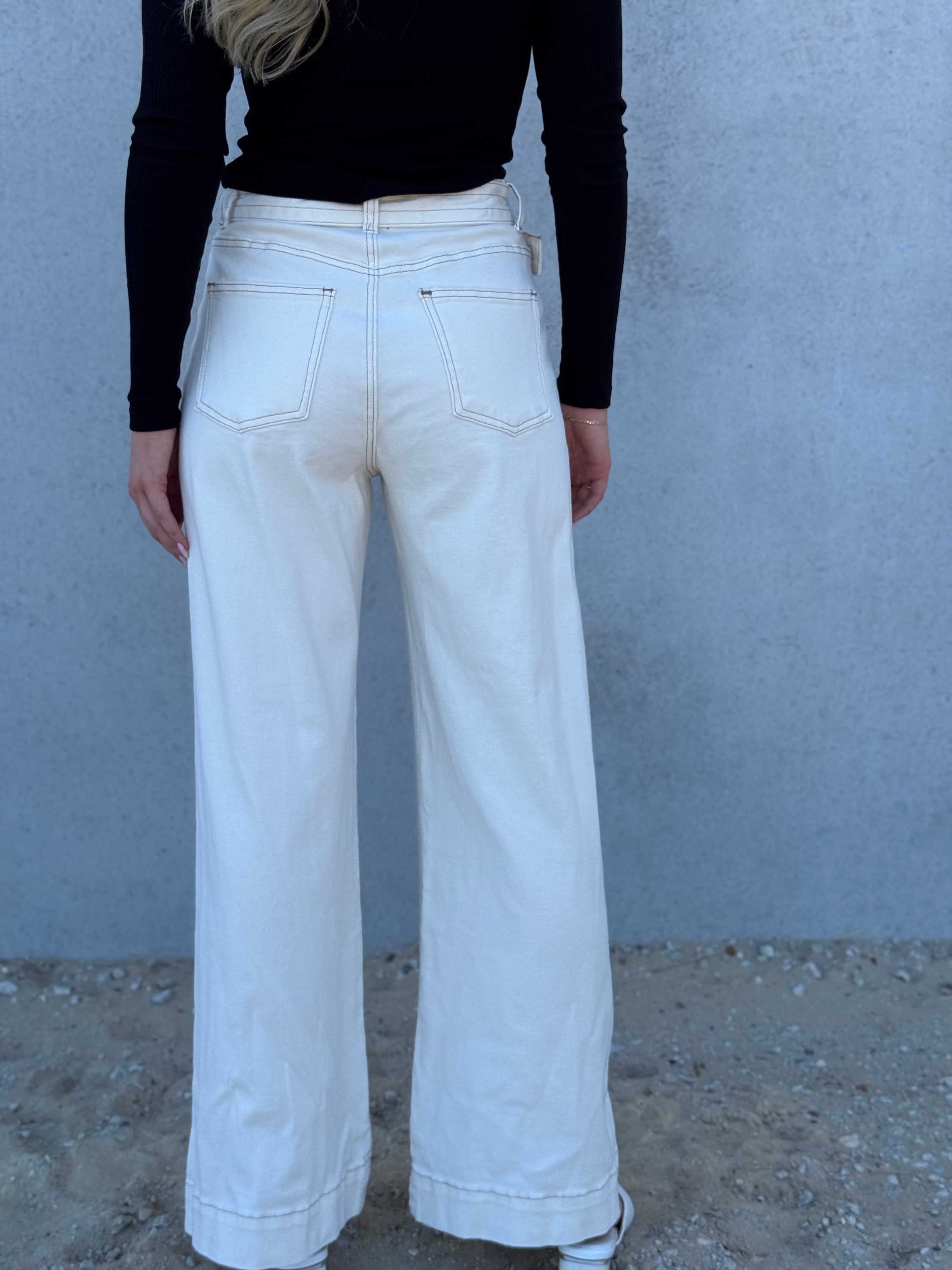 COUNTRY DENIM / DARCY BELTED JEANS / CREAM WASH