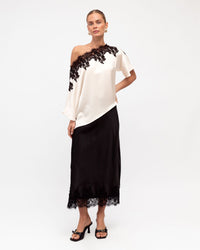 WHITE CLOSET / LIBERTY LACE SATIN TOP / WHITE / TF11809