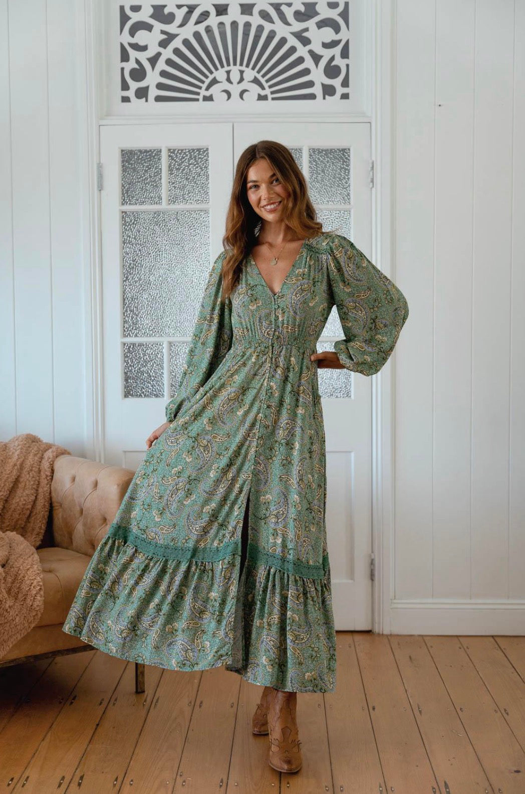 JAASE / SAGE WOOD MAXI DRESS /