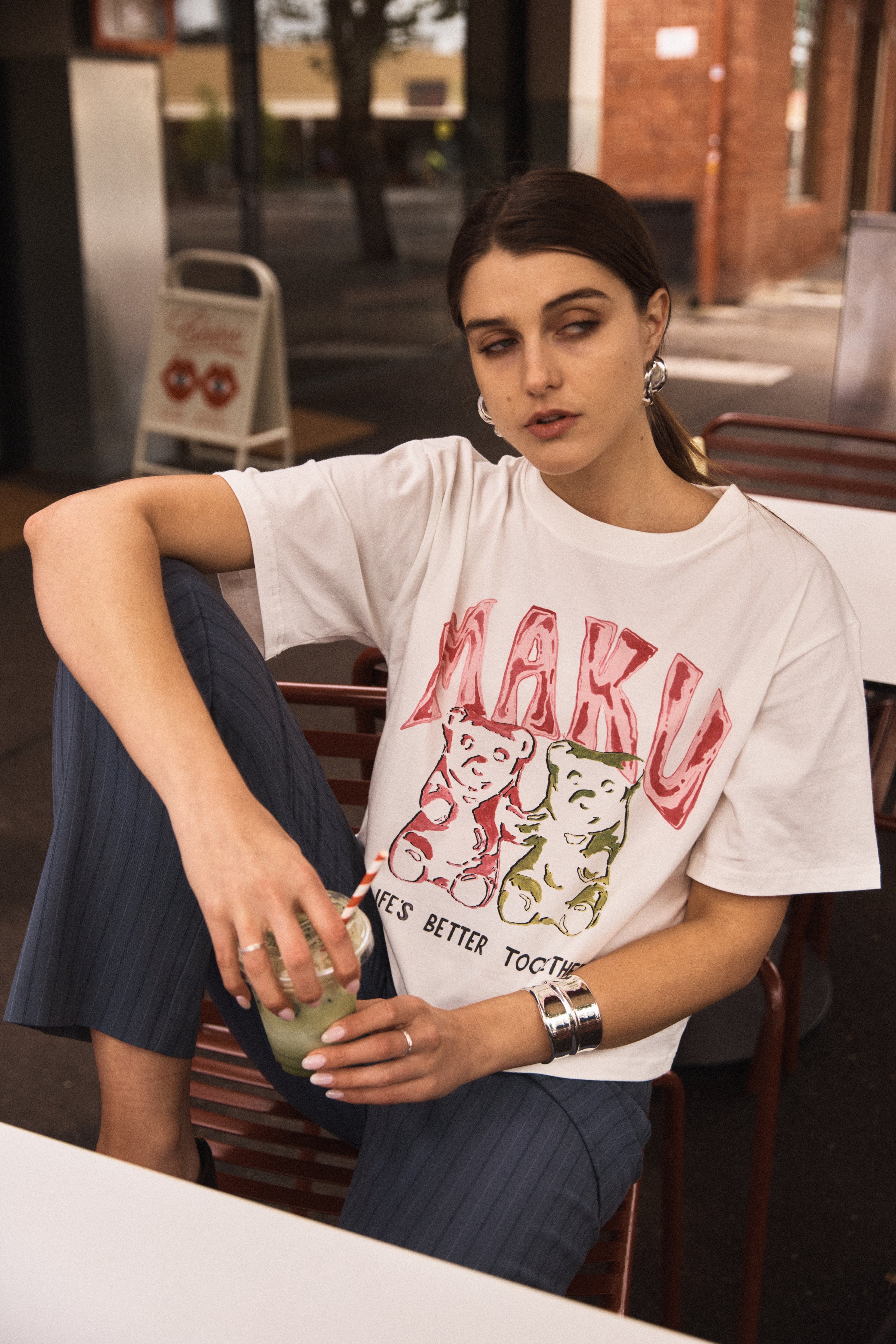 MAKU / LOVERS BEAR BOXY CROP TEE