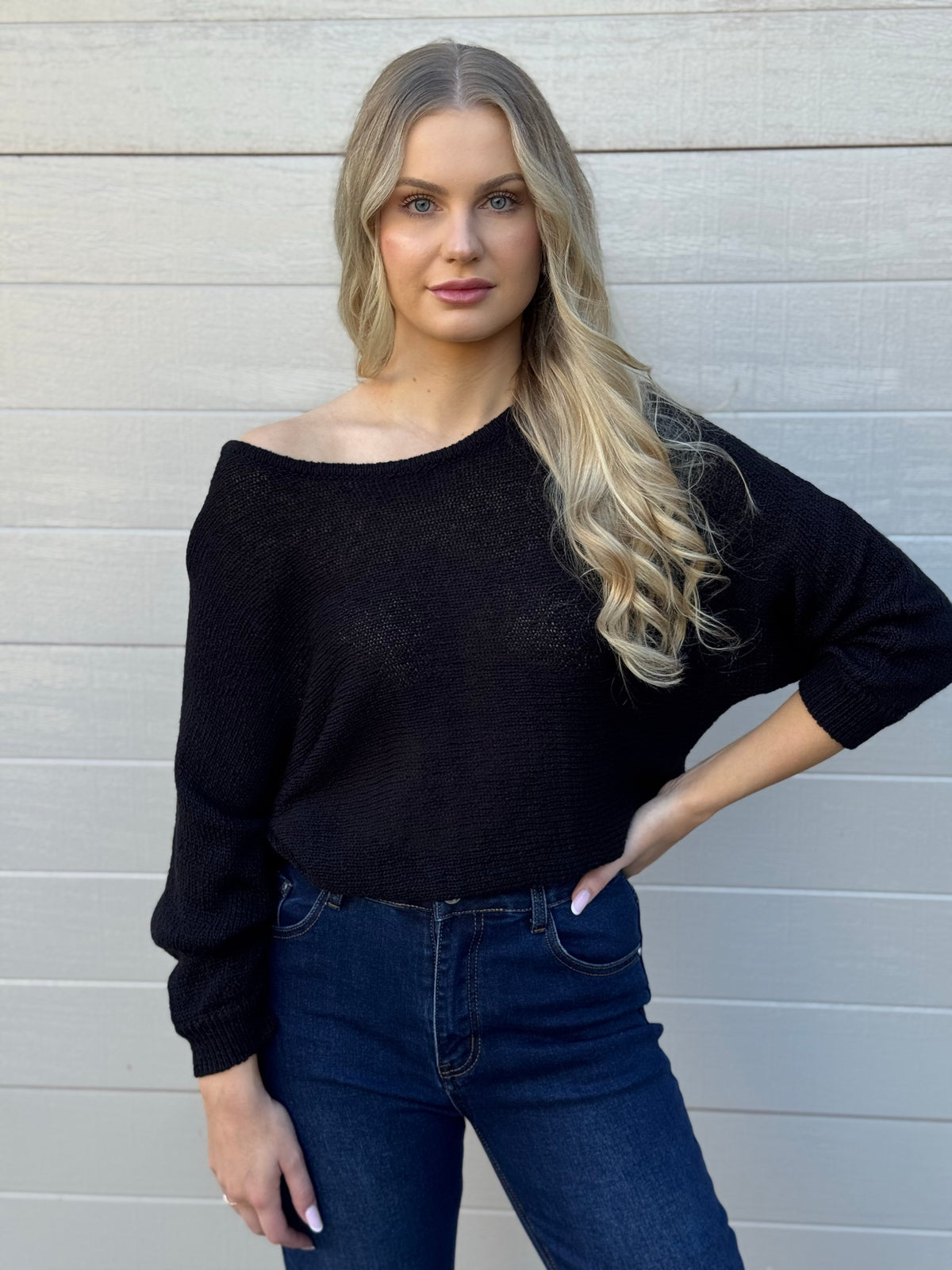 MOST / TAPE BOAT KNIT JUMPER / BLACK / PR16516