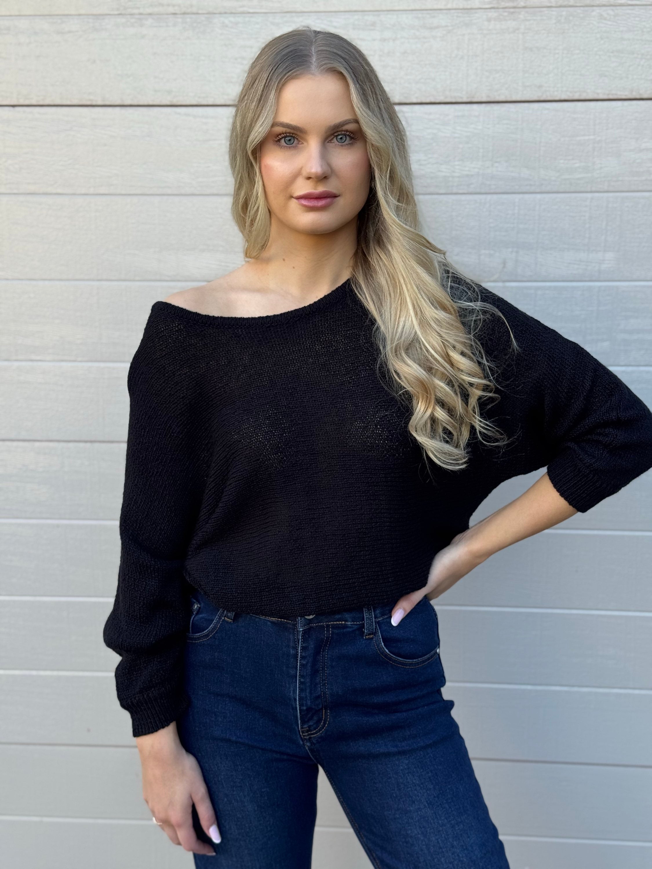 MOST / TAPE BOAT KNIT JUMPER / BLACK / PR16516