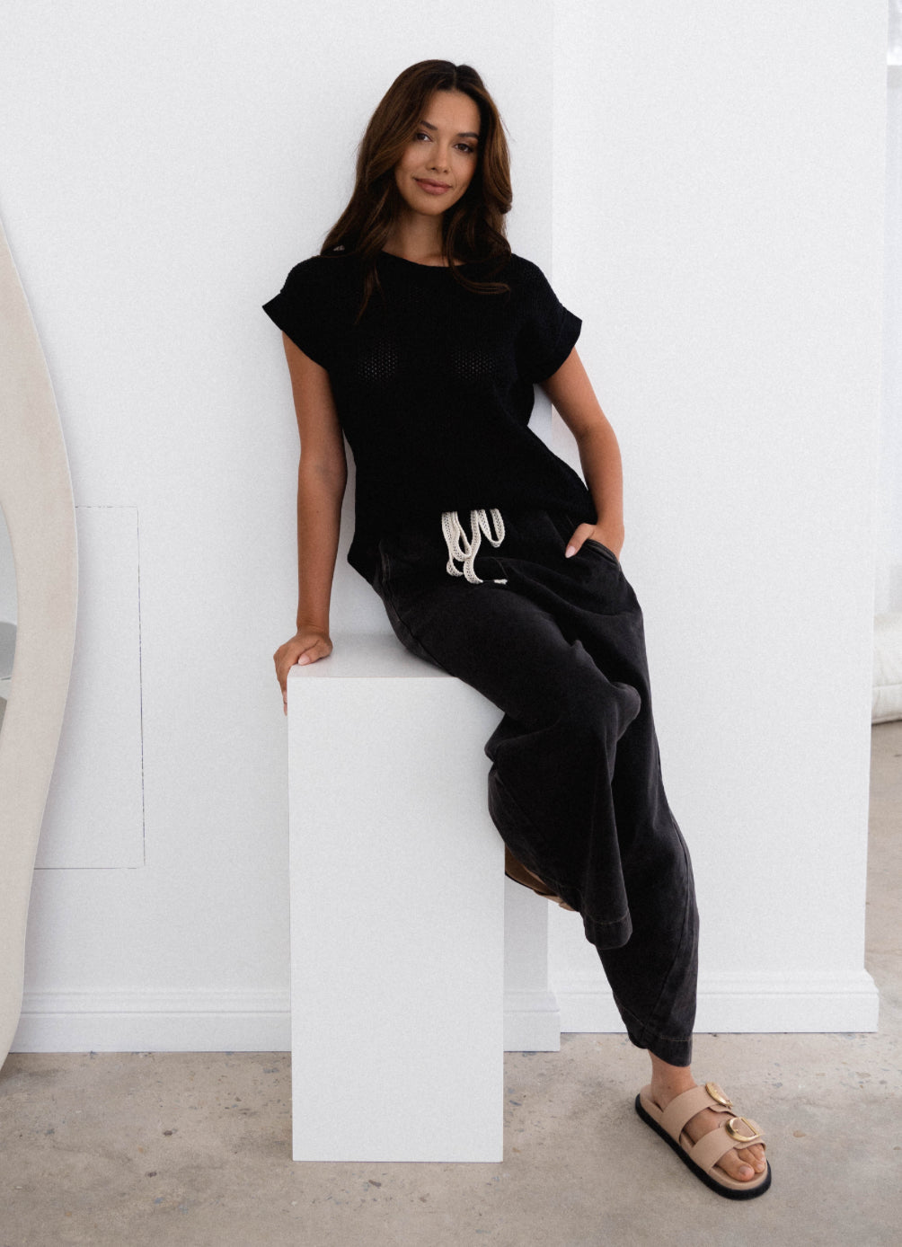 LABEL OF LOVE / BLACK KNIT TOP / LOL70388