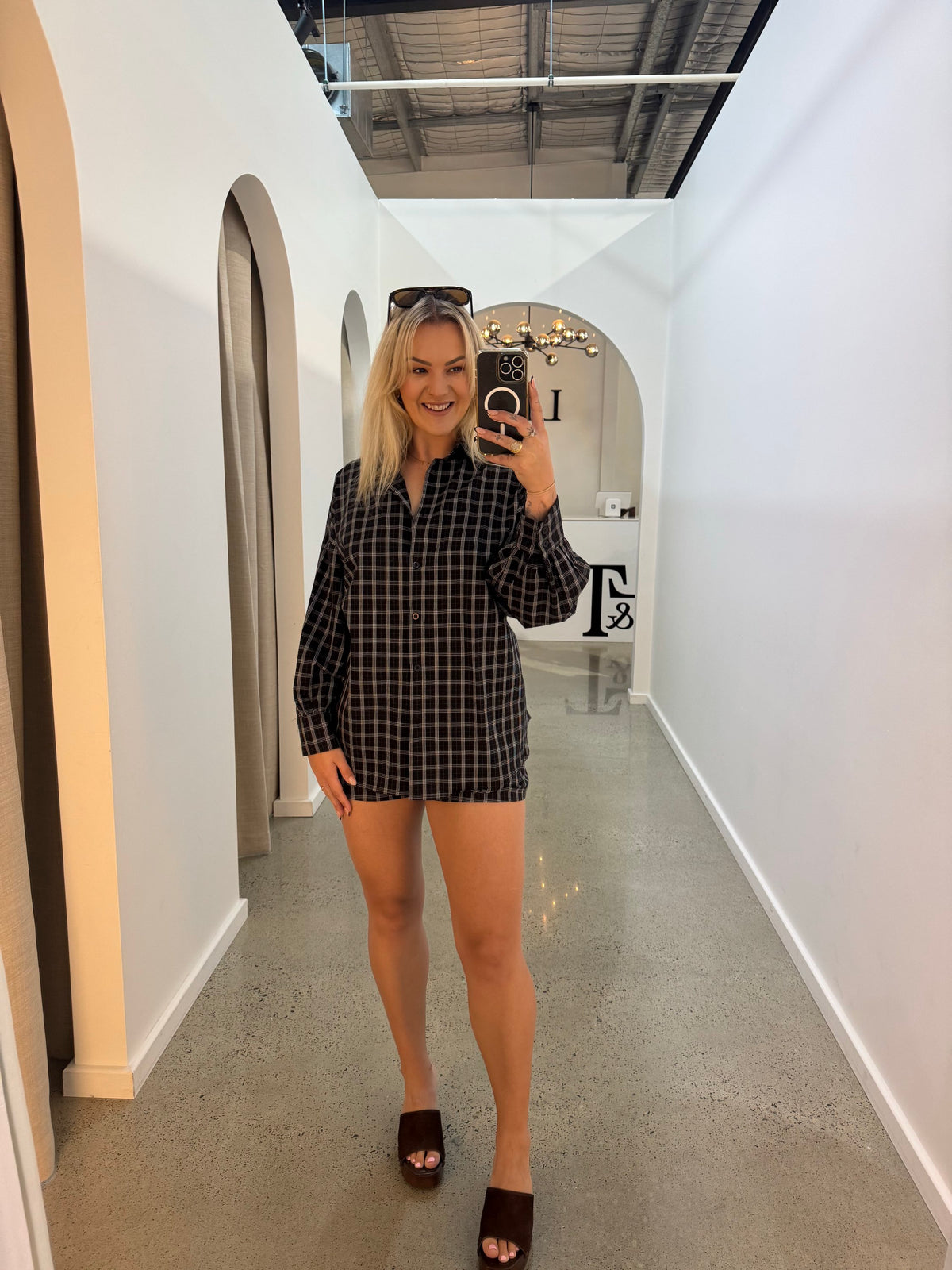 BY FRANKIE / BLACK / WHITE PLAID SHORTS / 939-1