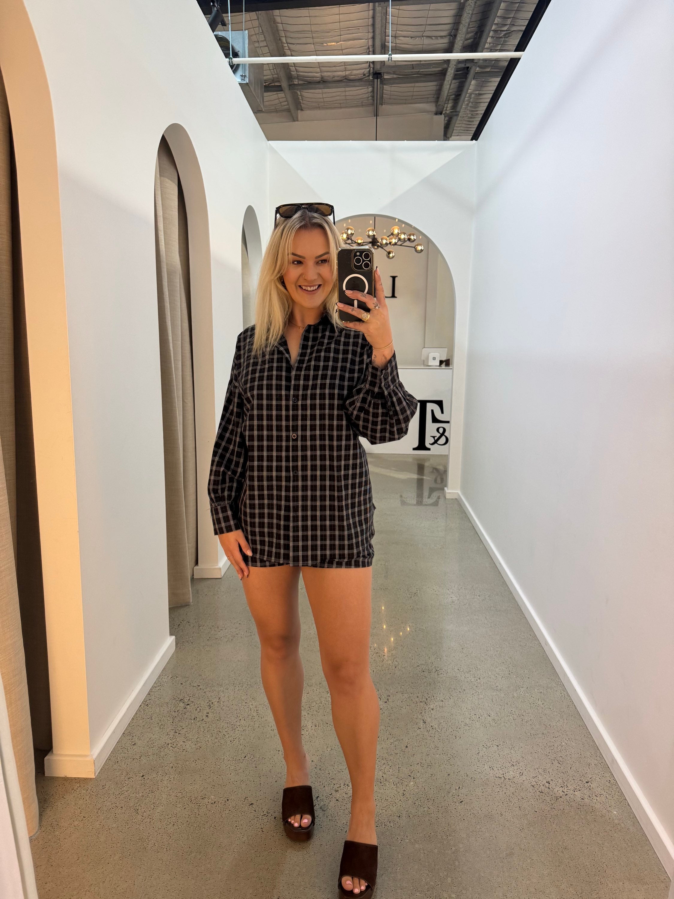 BY FRANKIE / BLACK / WHITE PLAID SHORTS / 939-1