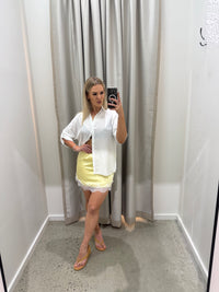 BY FRANKIE / LEMON CUPRO WHITE LACE TRIM SKIRT / 48-2