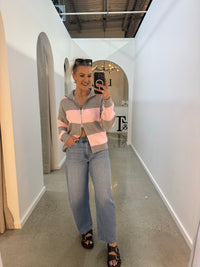 BY FRANKIE / PINK GREY ZIP / 2603
