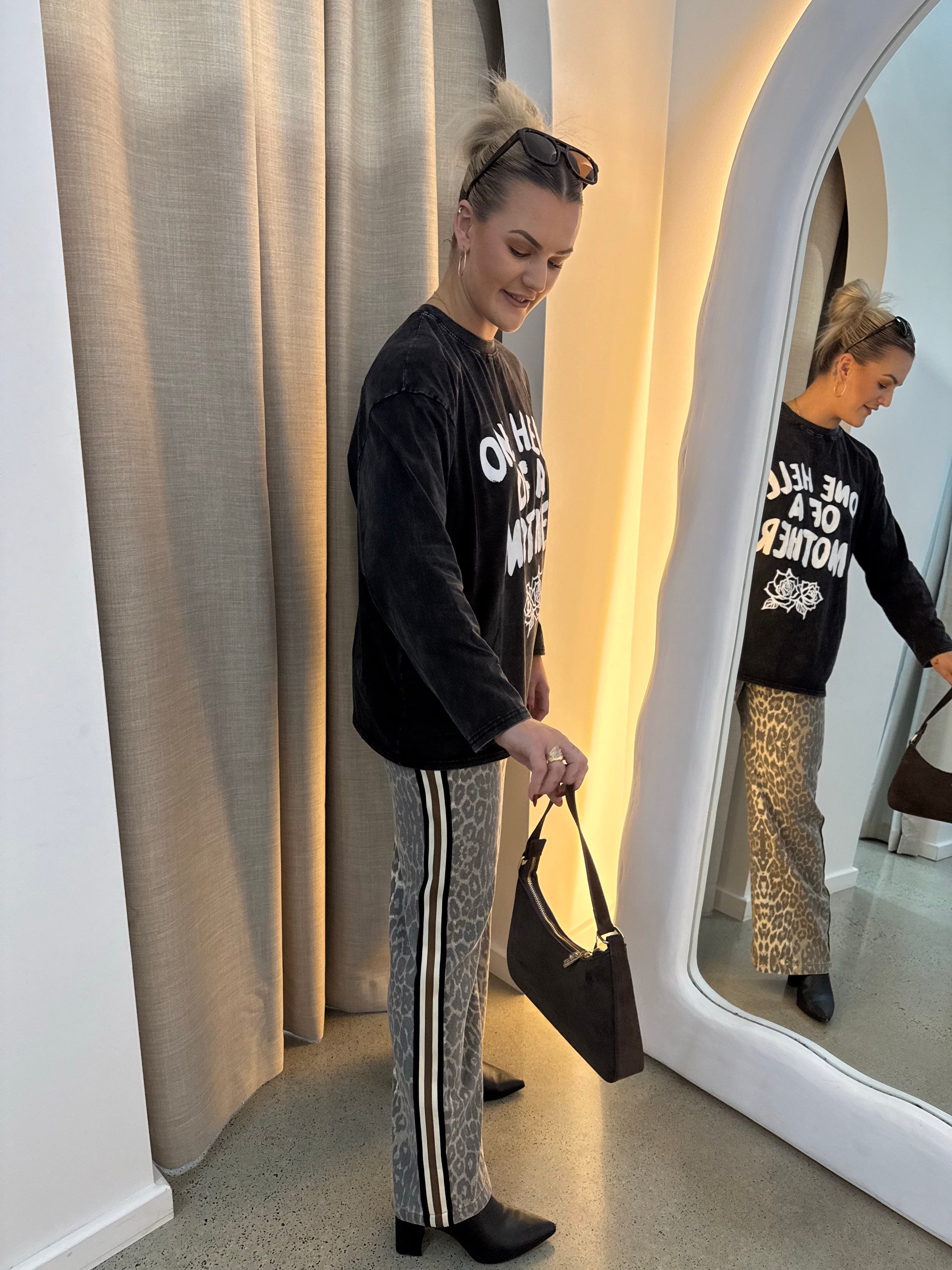 BY FRANKIE / ONE HELL OF A MOTHER LS TEE/ 787-16