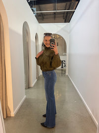 BY FRANKIE / KHAKI FAX SUEDE JACKET / 889-2