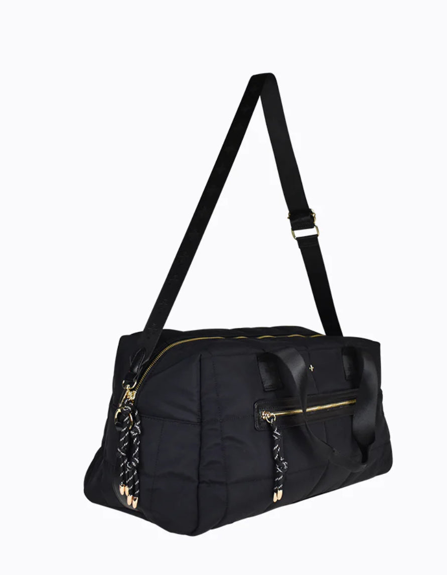 PETE+ JAIN / LITA PADDED OVERNIGHT BAG / BLACK