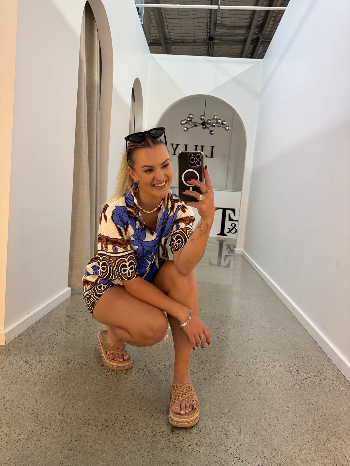 BY FRANKIE / BLUE - CHOC PALM SHIRT / 10-6