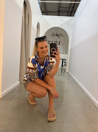 BY FRANKIE / BLUE - CHOC PALM SHIRT / 10-6
