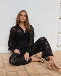 EBBY & I / ROSIE LACE SHIRT / BLACK / VVII271
