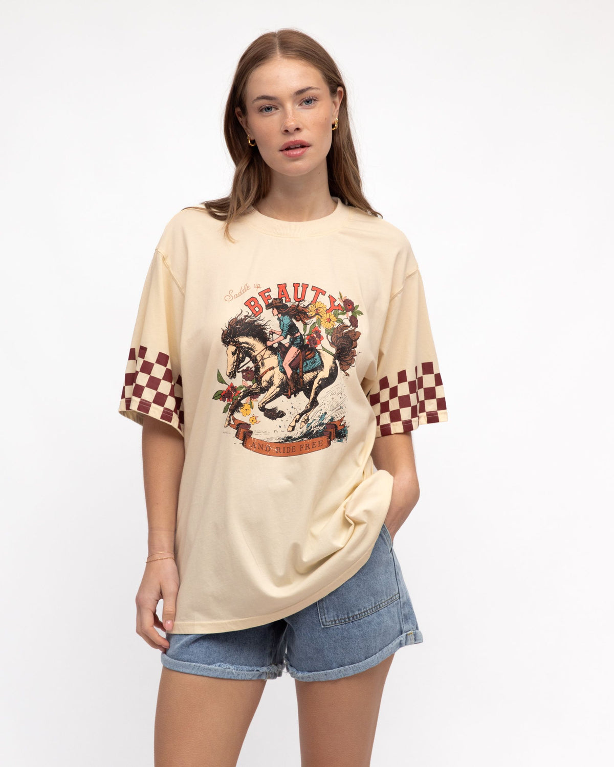 PAPER HEART / KHAKI BEAUTY TEE / / CREAM / PHE13227