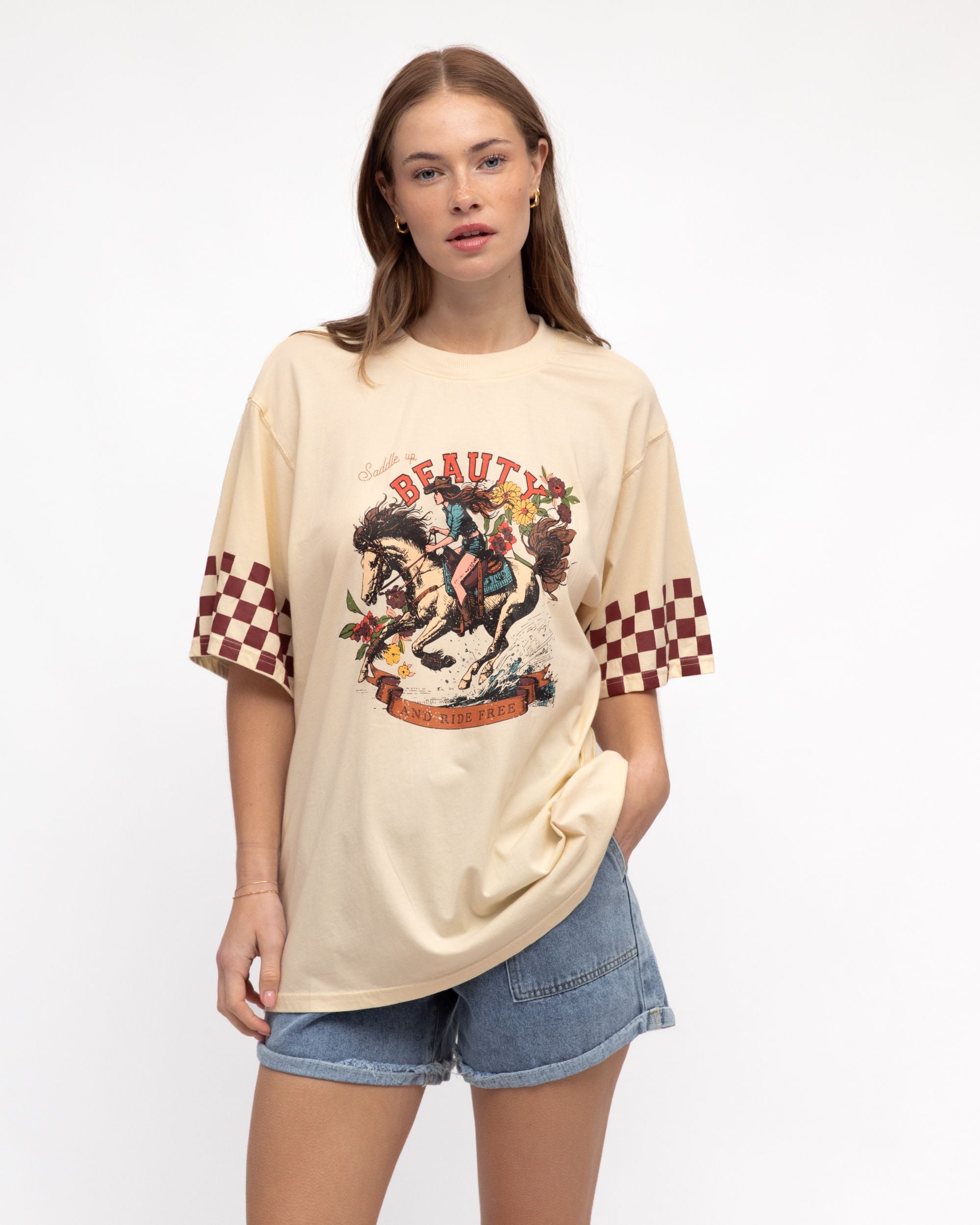 PAPER HEART / KHAKI BEAUTY TEE / / CREAM / PHE13227