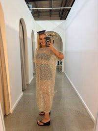 BY FRANKIE / BEIGE SEQUINS DRESS / 699-2