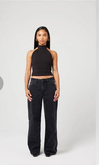 ABRAND / 95 BAGGY PETITE HEIDI / WASHED BLACK / A43J80