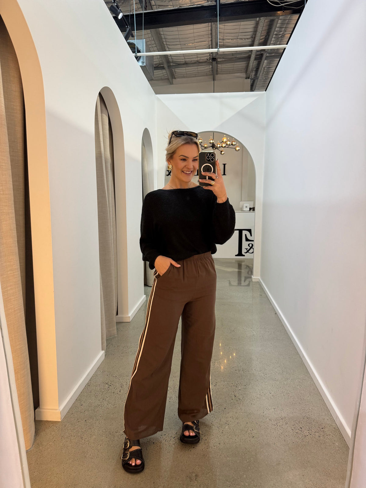 BY FRANKIE / CHOCOLATE- BLACK RACER PANTS / 987-1