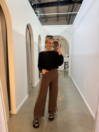 BY FRANKIE / CHOCOLATE- BLACK RACER PANTS / 987-1